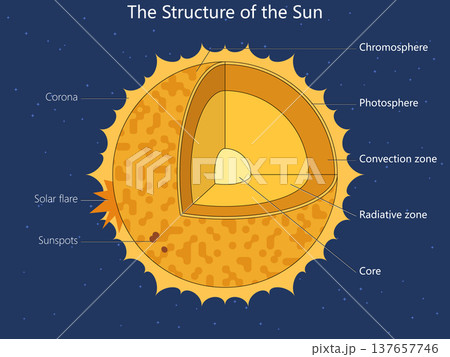 Structure of the Sun Layers Diagram science Structure of the Sun Layers Diagram science 137657746
