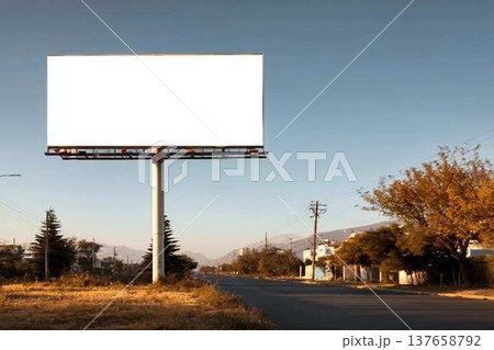 Blank billboard mockup ready for new ad Blank billboard mockup ready for new ad 137658792