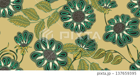 seamless pattern with flowers seamless pattern with flowers 137659395