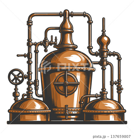 Copper Distillation Apparatus engraving raster 137659807