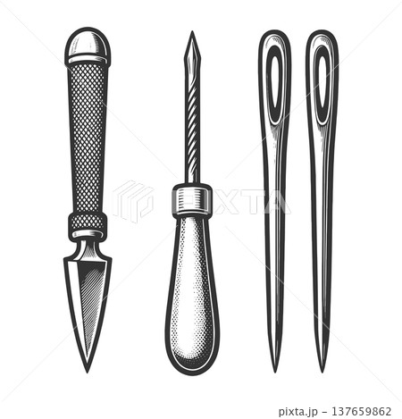 Leather Craft Tools Awl And Stitching Needles 137659862