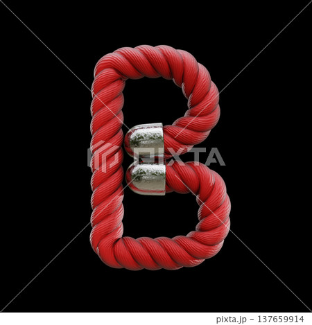 Red rope Font Letter B 3D 137659914