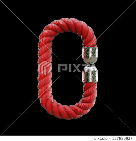 Red rope Font Letter O 3D Red rope Font Letter O 3D 137659927