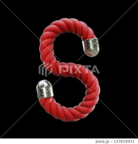 Red rope Font Letter S 3D Red rope Font Letter S 3D 137659931