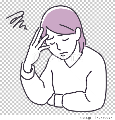 一位表情憂慮的女子（僅一行） 137659957