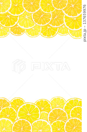 輪切りレモンの透過フレーム_上下_縦 137659976