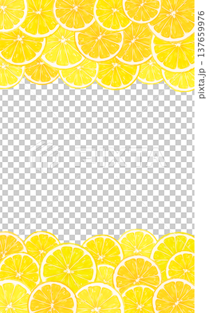 輪切りレモンの透過フレーム_上下_縦 137659976
