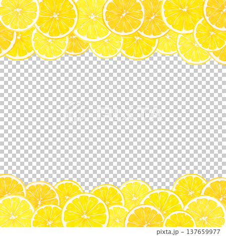 Transparent frame with sliced lemons (top and bottom) - square Transparent frame with sliced lemons (top and bottom) - square 137659977