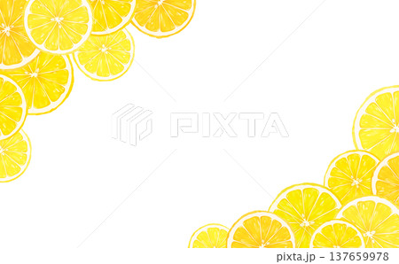 輪切りレモンの透過フレーム_上下斜め_横 輪切りレモンの透過フレーム_上下斜め_横 137659978