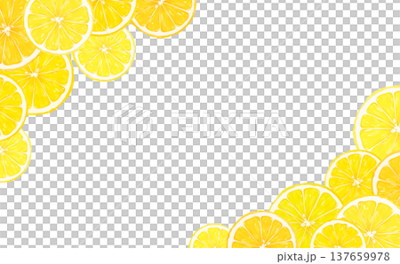 輪切りレモンの透過フレーム_上下斜め_横 輪切りレモンの透過フレーム_上下斜め_横 137659978