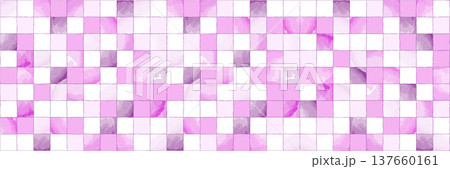 Pink watercolor disco ball background with delicate glitter glow and mirror mosaic texture in coquette retro mood. Vector illustration for party poster, music celebration design and 70s dance print 137660161