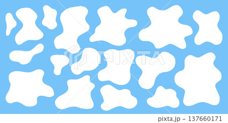 Blue frame style puddle shapes with white water splashes inside. Flat liquid vector background element set for graphic design frames stains and playful layouts Blue frame style puddle shapes with white water splashes inside. Flat liquid vector background element set for graphic design frames stains and playful layouts 137660171