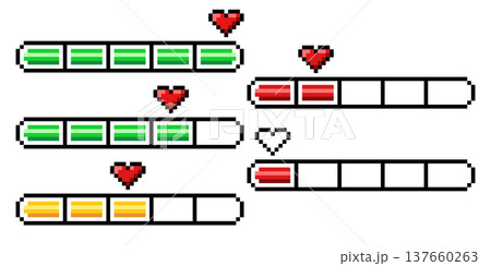 Pixel art 8-bit loading bar concept. Loading or Installing process.  137660263