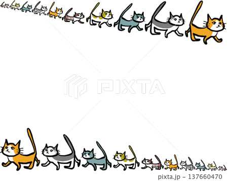 猫の行進/背景フレーム 猫の行進/背景フレーム 137660470