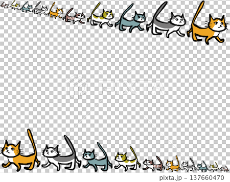 猫の行進/背景フレーム 猫の行進/背景フレーム 137660470