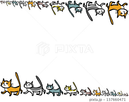 猫の行進/反転/背景フレーム 猫の行進/反転/背景フレーム 137660471