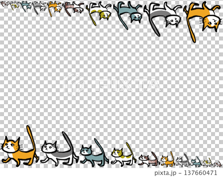 猫の行進/反転/背景フレーム 猫の行進/反転/背景フレーム 137660471