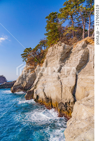 （静岡県）西伊豆町・堂ヶ島の海岸線 137660819