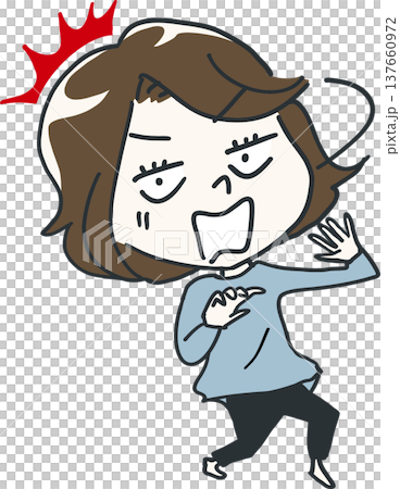 振り返りながらびっくりした表情をする女性 137660972