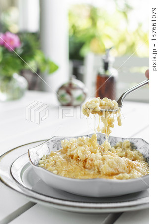 mac and cheese classic australian food on white table in australia restaurant 137661079