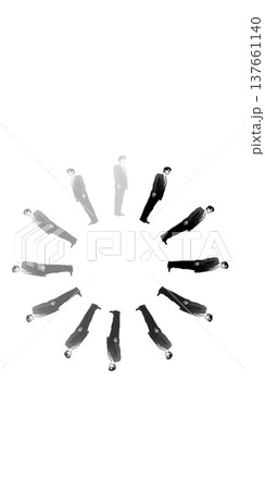 Businessman forming loading symbol work process concept Businessman forming loading symbol work process concept 137661140
