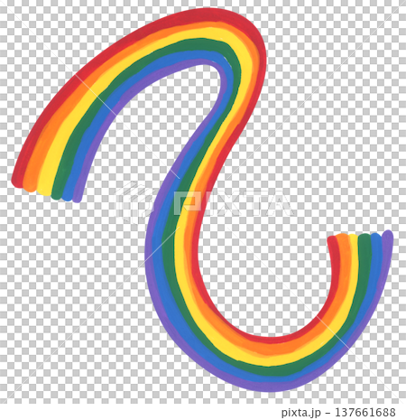 Cute Painterly Pride LGBT Rainbow Wave, Wavy Rainbow Stripes Element, Pride Month. 137661688