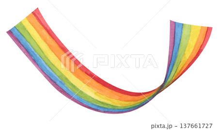 Wavy Rainbow Stripes Element, Rainbow Corner, LGBT Ribbon, Pride Month. Wavy Rainbow Stripes Element, Rainbow Corner, LGBT Ribbon, Pride Month. 137661727