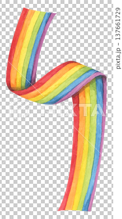 Wavy Rainbow Stripes Element, Rainbow Corner, LGBT Ribbon, Pride Month. 137661729