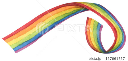 Wavy Rainbow Stripes Element, Rainbow Corner, LGBT Ribbon, Pride Month. Wavy Rainbow Stripes Element, Rainbow Corner, LGBT Ribbon, Pride Month. 137661757