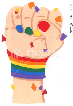 Hand Holding Rainbow Flag Hand Holding Rainbow Flag 137661791