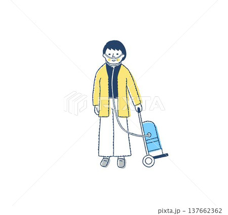 携帯用酸素ボンベを持って外出する女性 携帯用酸素ボンベを持って外出する女性 137662362