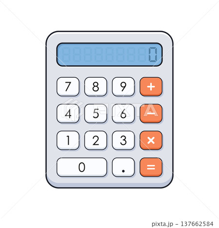 Calculator icon in flat style. School educational supplies vector illustration on isolated background. Financial stationery sign business concept. Calculator icon in flat style. School educational supplies vector illustration on isolated background. Financial stationery sign business concept. 137662584
