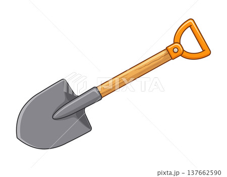Construction shovel icon in flat style. Spade vector illustration on isolated background. Digging sign business concept. Construction shovel icon in flat style. Spade vector illustration on isolated background. Digging sign business concept. 137662590