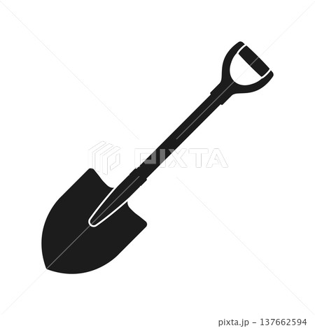 Construction shovel icon in flat style. Spade vector illustration on isolated background. Digging sign business concept. 137662594