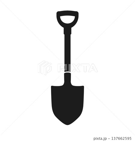 Construction shovel icon in flat style. Spade vector illustration on isolated background. Digging sign business concept. Construction shovel icon in flat style. Spade vector illustration on isolated background. Digging sign business concept. 137662595