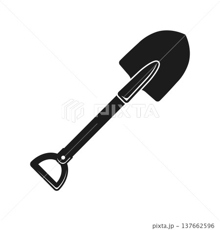 Construction shovel icon in flat style. Spade vector illustration on isolated background. Digging sign business concept. Construction shovel icon in flat style. Spade vector illustration on isolated background. Digging sign business concept. 137662596