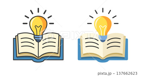 Knowledge or education icon in flat style. School study vector illustration on isolated background. Reading book for inspiration sign business concept. 137662623