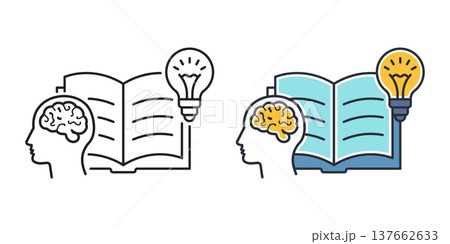 Knowledge or education icon in flat style. School study vector illustration on isolated background. Reading book for inspiration sign business concept. Knowledge or education icon in flat style. School study vector illustration on isolated background. Reading book for inspiration sign business concept. 137662633