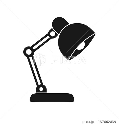 Desk lamp icon in flat style. Bulb vector illustration on isolated background. Light bulb sign business concept. 137662839