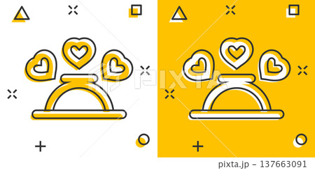 Romantic dinner icon in flat style. Cafe vector illustration on white isolated background. Restaurant business concept. 137663091