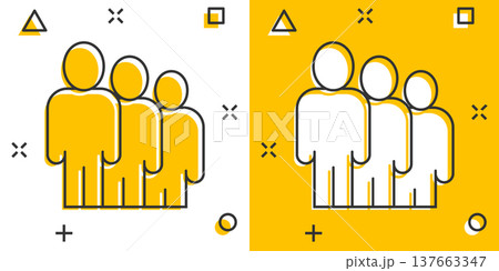 People communication icon in comic style. People cartoon vector illustration on white background. Partnership splash effect business concept. People communication icon in comic style. People cartoon vector illustration on white background. Partnership splash effect business concept. 137663347