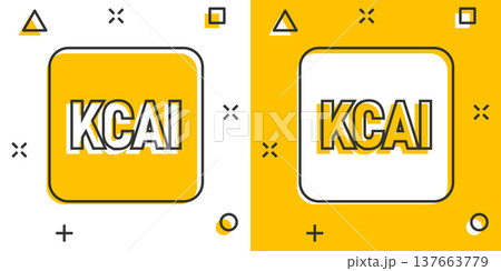 Kcal icon in comic style. Diet cartoon vector illustration on white isolated background. Calories splash effect business concept. Kcal icon in comic style. Diet cartoon vector illustration on white isolated background. Calories splash effect business concept. 137663779