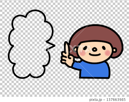 吹き出し、メッセージ、ボブヘアの女の子の伝えたいこと 吹き出し、メッセージ、ボブヘアの女の子の伝えたいこと 137663985