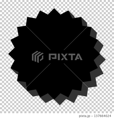 影付きのギザギザした丸いラベル素材 影付きのギザギザした丸いラベル素材 137664024