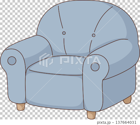 Cozy Blue Armchair Illustration, Minimalist Modern Chair, Comfortable Seat for Home Interior and Living Room Decor Cozy Blue Armchair Illustration, Minimalist Modern Chair, Comfortable Seat for Home Interior and Living Room Decor 137664031