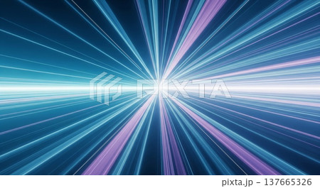 Abstract Light Streaks Motion Blur Zoom Effect Blue Pink Glow 137665326