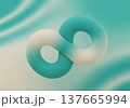 Teal and White Gradient Infinity Symbol Abstract Background 137665994