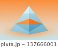 Abstract Pyramid Shape with Orange and Blue Gradients Minimalist 137666001