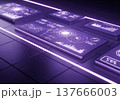 Futuristic Digital Interface With Purple Neon Lights 137666003