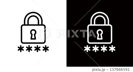 パスワードによるプライバシー保護のアイコン,南京錠とパスワードのアイコン 137666591